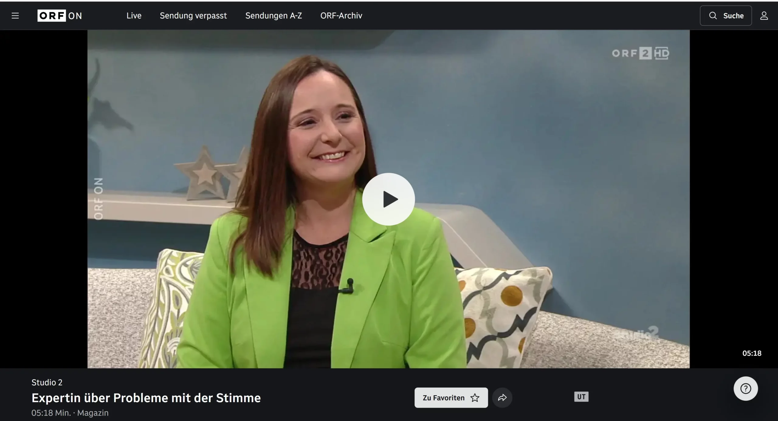 Räuspern? Frosch im Hals? – Meine besten Winter-Hacks für Deine Stimme (ORF, Studio 2)